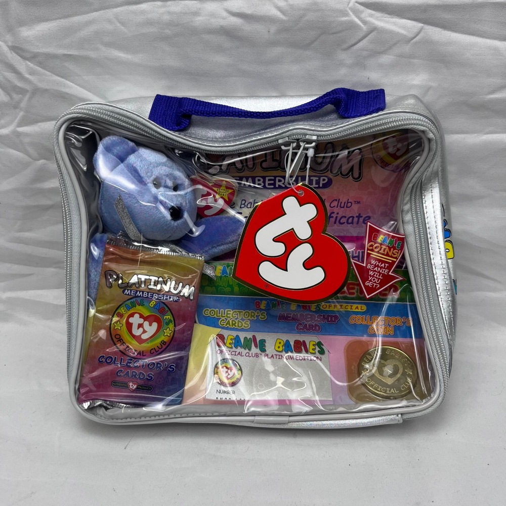 Ty Beanie Babies Official Club Platinum Edition Silver Membership Kit Bag